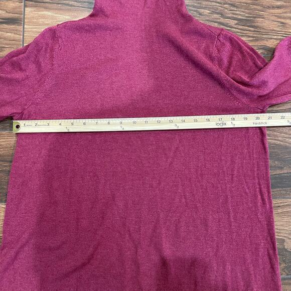 NIC + ZOE Turtle Neck Medium* Tunic Sweater Cranberry Office Business Mature - Picture 3 of 6